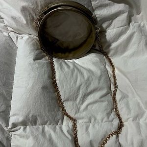 Gold Shoulder strap/chain clear purse